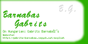 barnabas gabrits business card